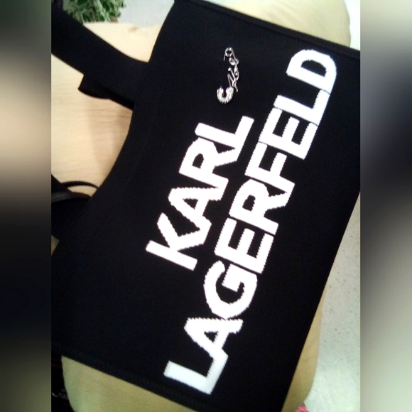 K. Lagerfeld Big Black Tote Bag - Picture 1 of 5